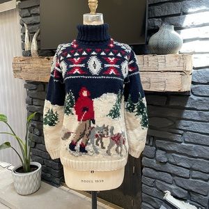 90s Ralph Lauren Ski Scene Knit Sweater